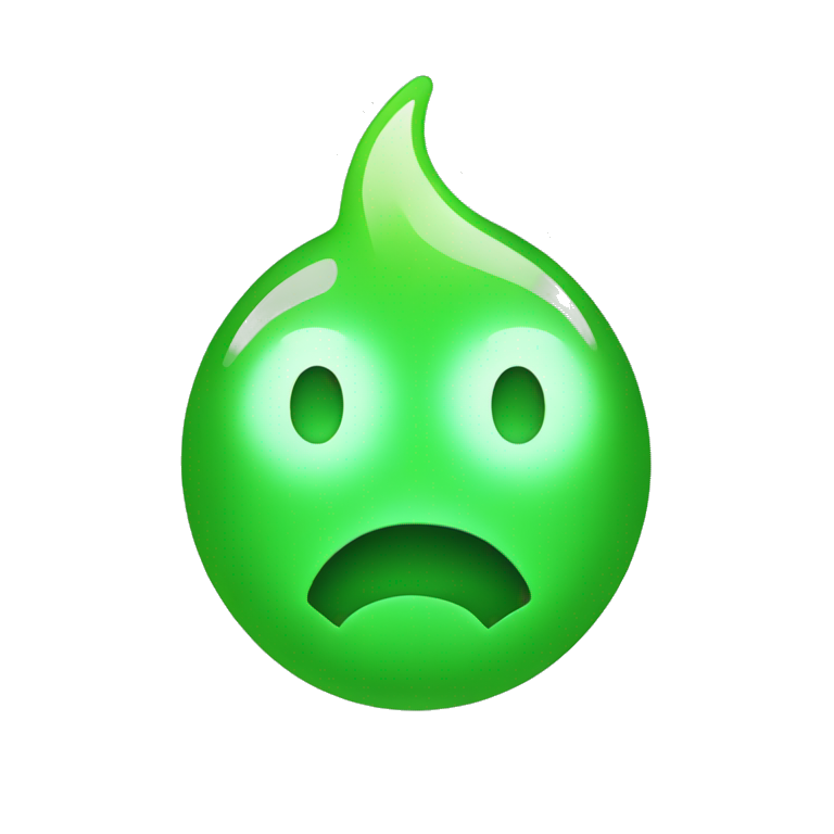 green glowing flushed emoji emoji