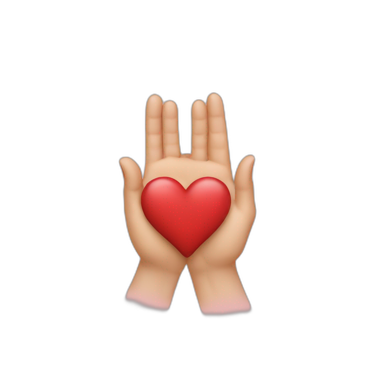 fingers of two hands creating a heart shape emoji