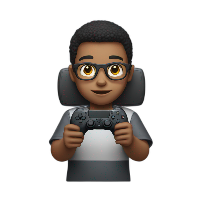 A kids with a PlayStation 5 emoji