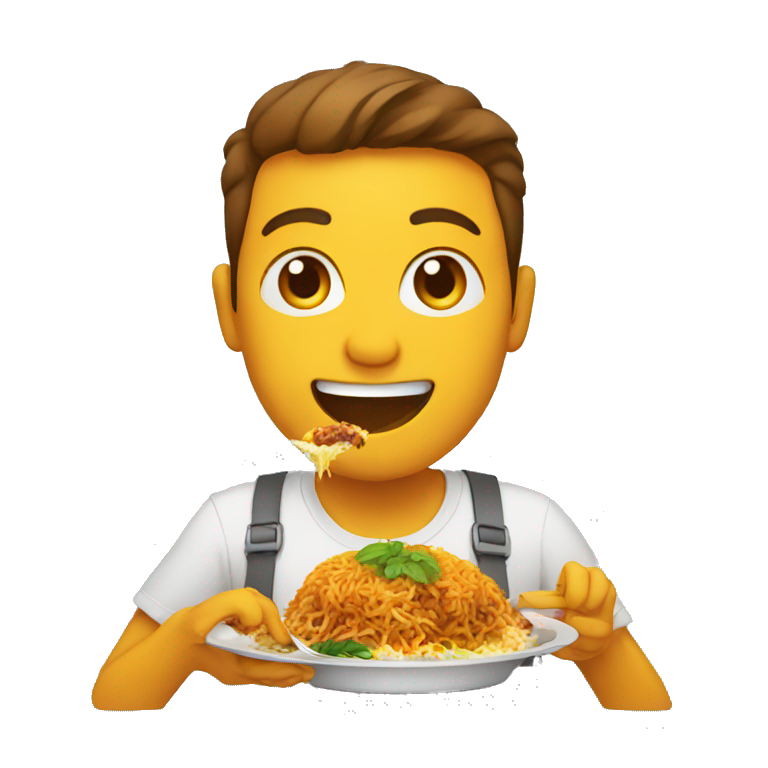 Human eating biryani emoji