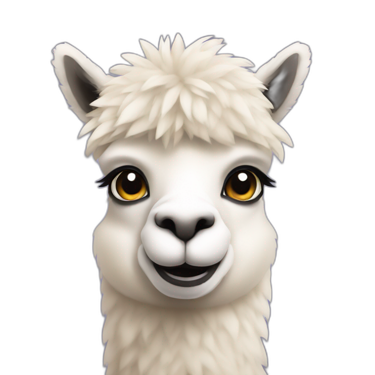 minimalistic curious alpaca emoji