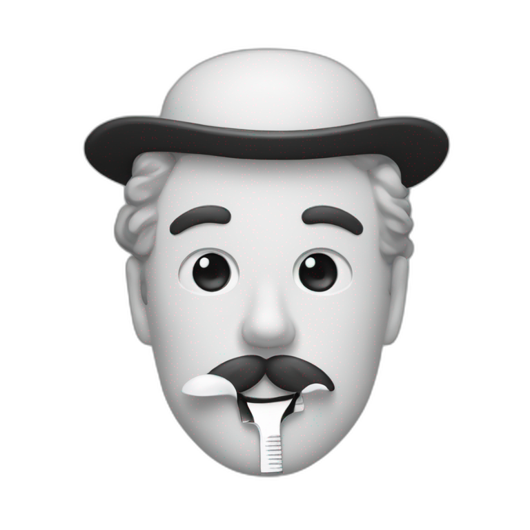 Charlie Chaplin toothbrush moustache emoji