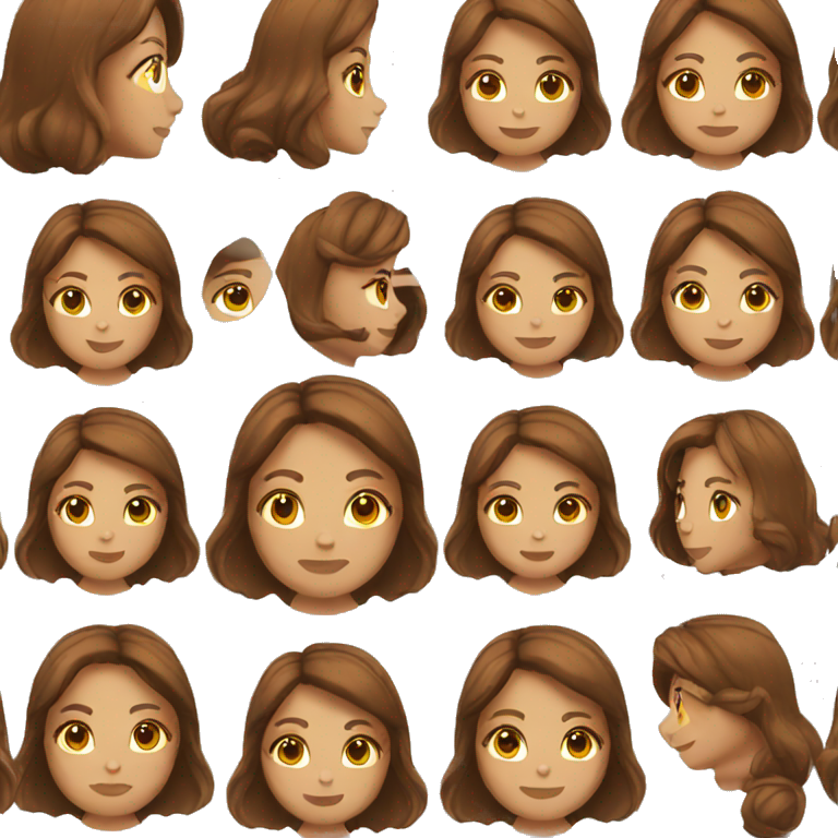 woman with brown hair emoji