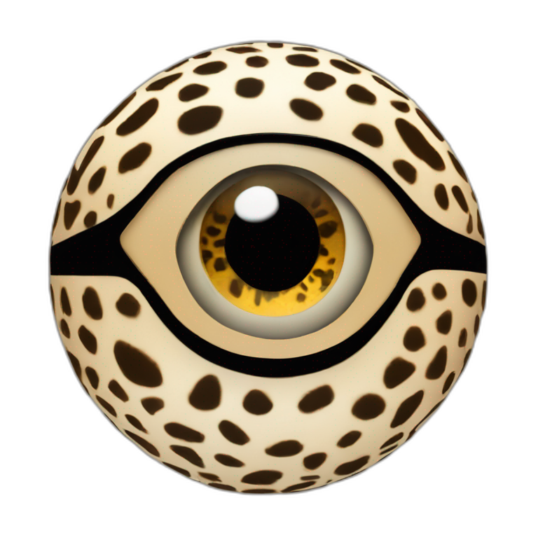 3d sphere with a cartoon Ocelot skin texture with Eye of Horus emoji