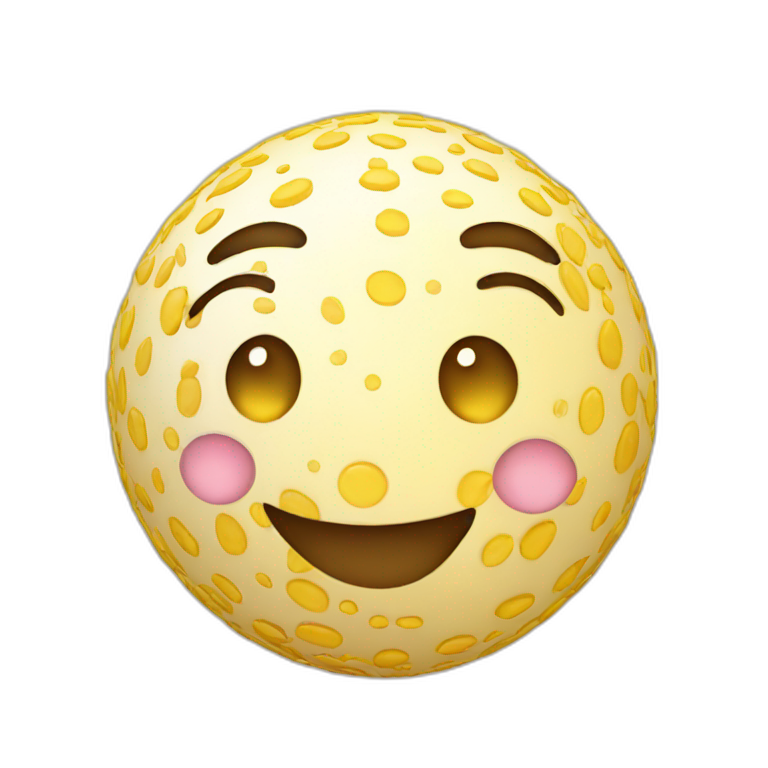 3d sphere with happy skin pattern texture emoji
