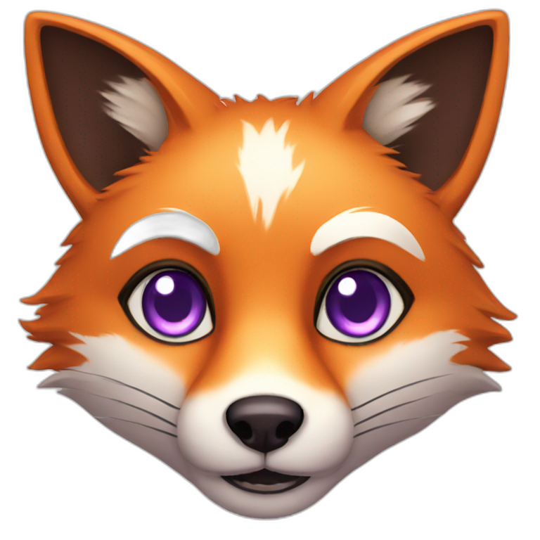 Fox with purple eyes emoji