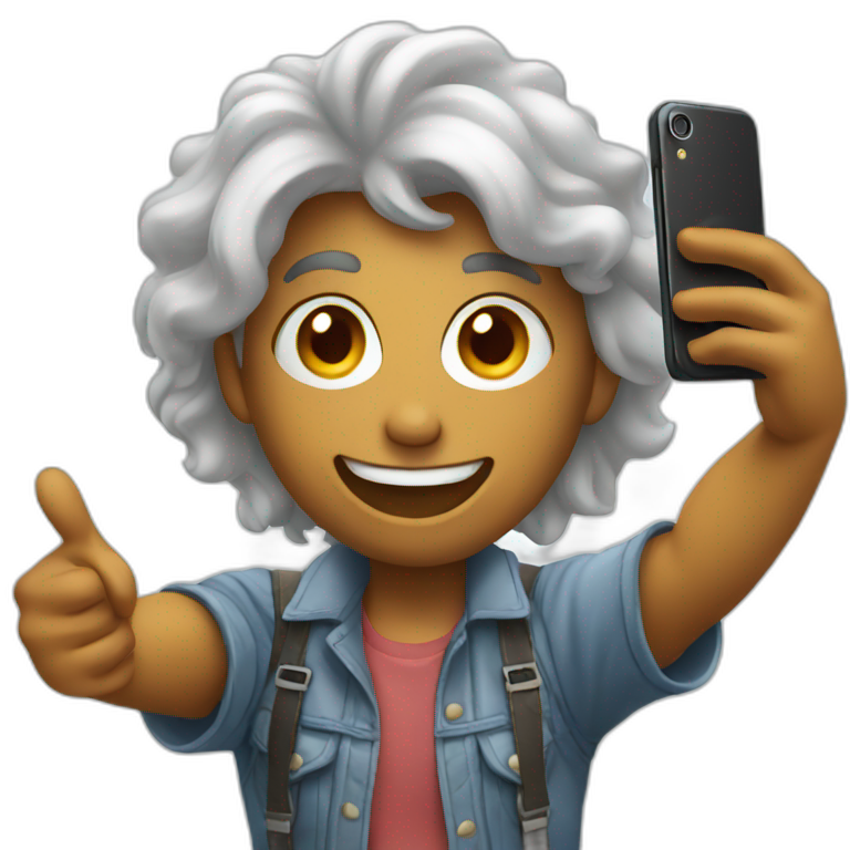 taking selfie with phone emoji