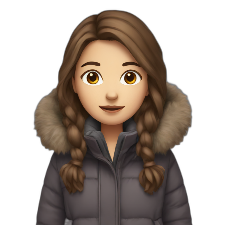 Brown Hair girl in winter clothes emoji