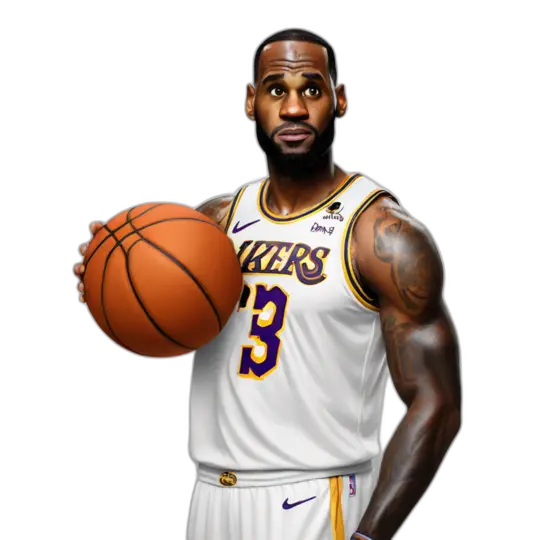 Lebron james holding a basketball emoji AI Emoji Generator