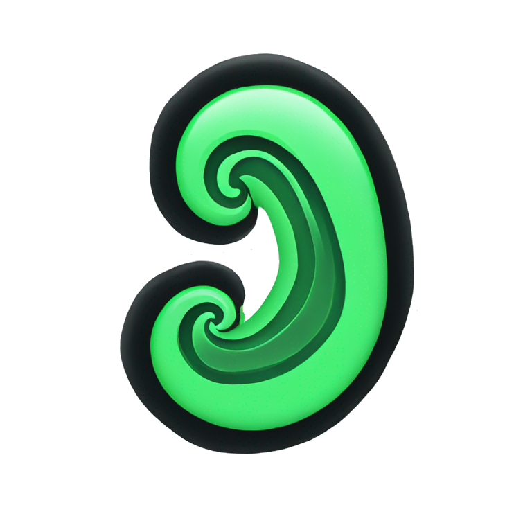 Half black and half Green broken swirl heart emoji
