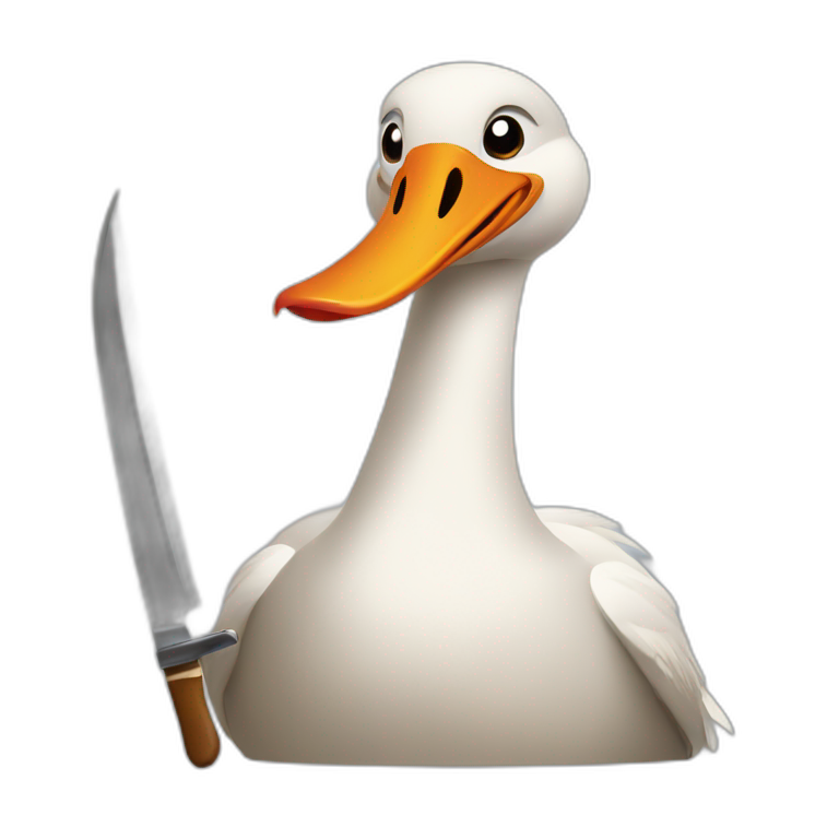angry goose with a knife emoji