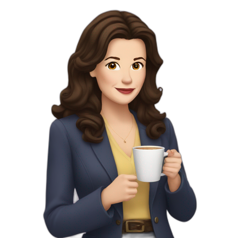 Lorelai Gilmore drinking coffee emoji