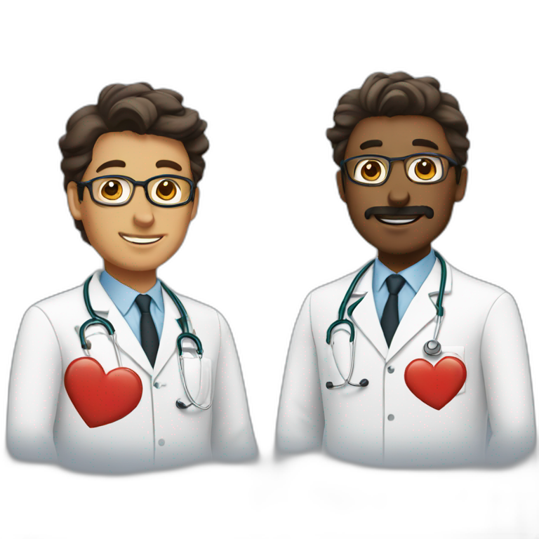 Two doctors in love emoji