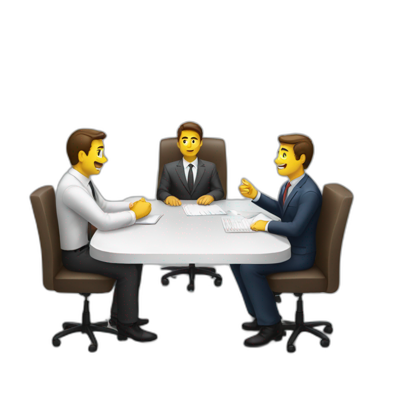 job interview desk white men  emoji
