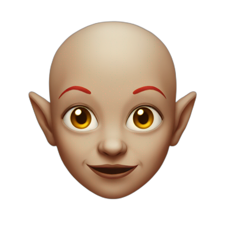 Red bald female goblin emoji