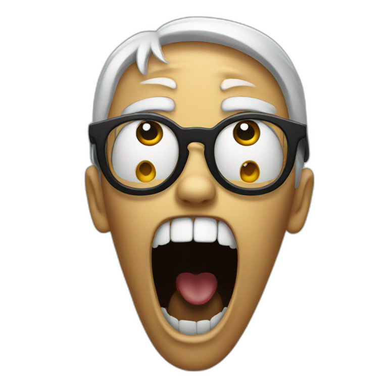 Scream with glasses face emoji