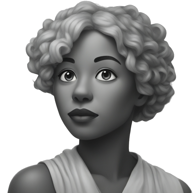 serene grayscale beauty portrait emoji