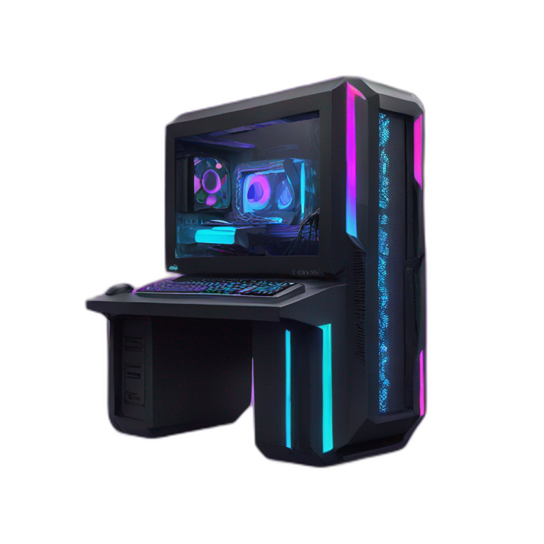 Neon RGB Gaming PC emoji