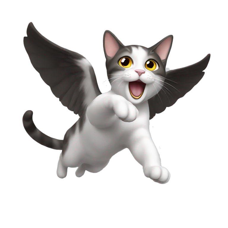 flying cat emoji