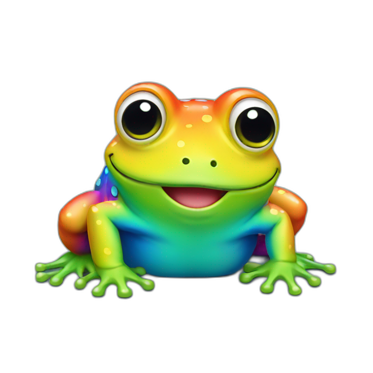 happy rainbow frog emoji