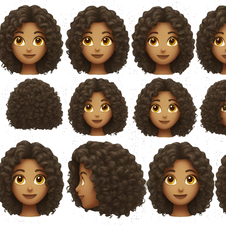 Long Curly hair woman  emoji