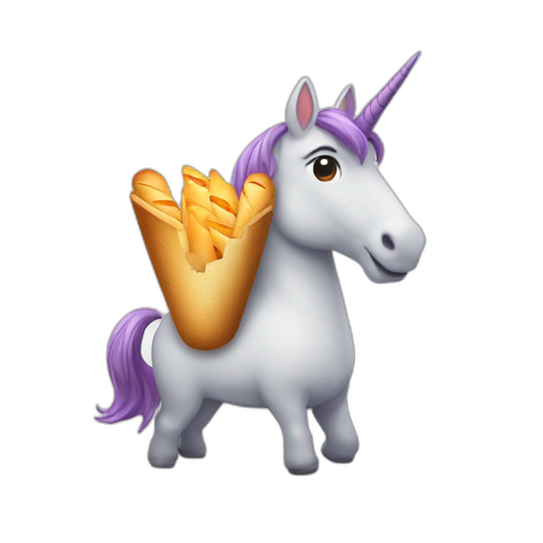Licorne avec un baguette magic a la place de la corne emoji