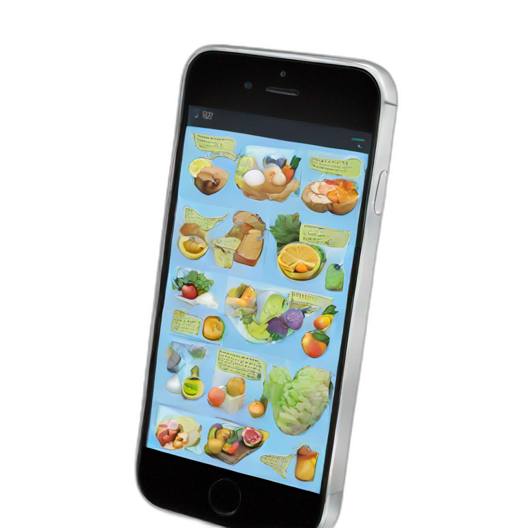 tropical fruit on phone screen emoji