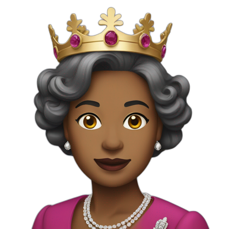 Black Queen Elizabeth II emoji