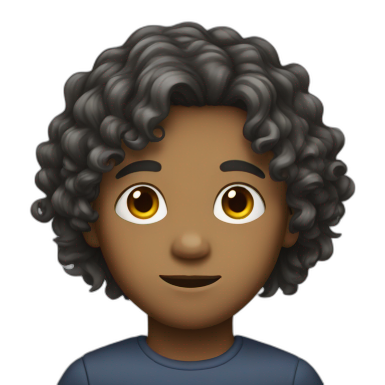 boy with long wavy hair, either tied or not tied emoji