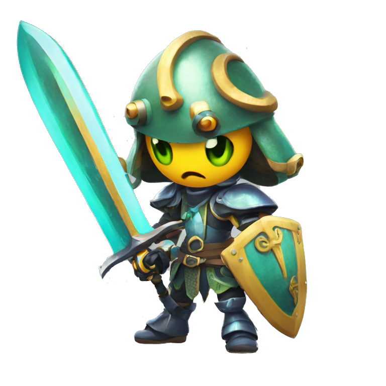 brave splatoon squid warrior with knights sword emoji
