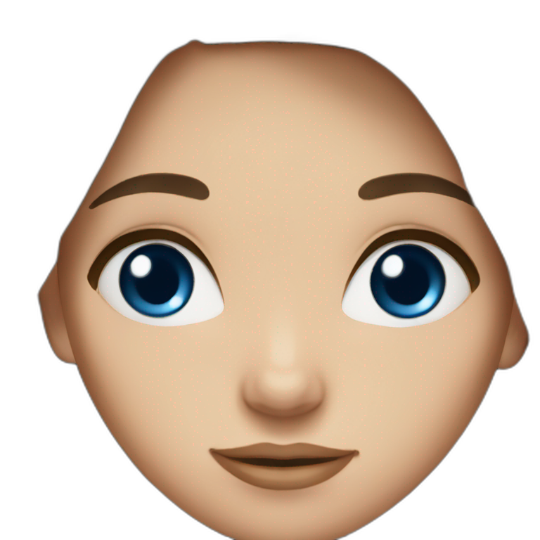 Girl brown hair with blue eyes emoji