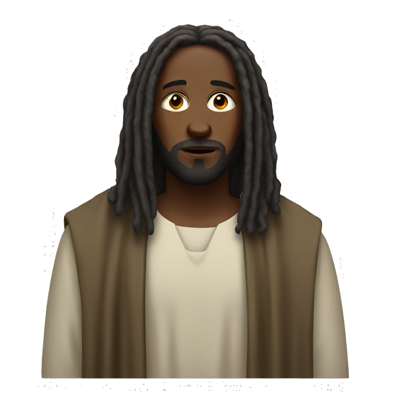 Black Jesus with dreads emoji