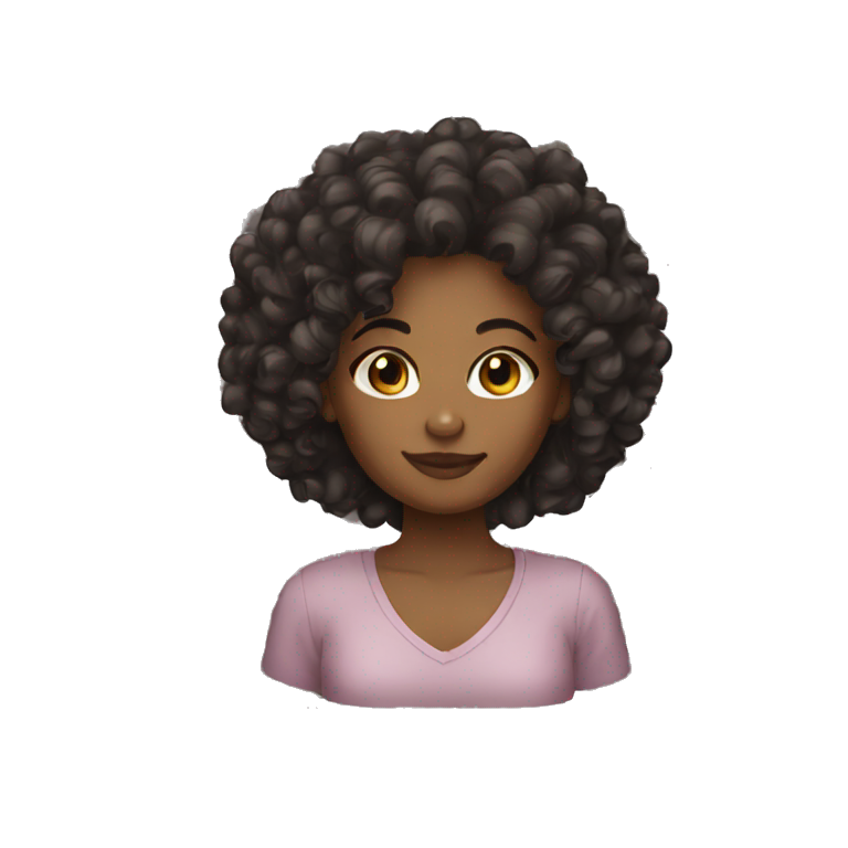 black Girl curly hair emoji
