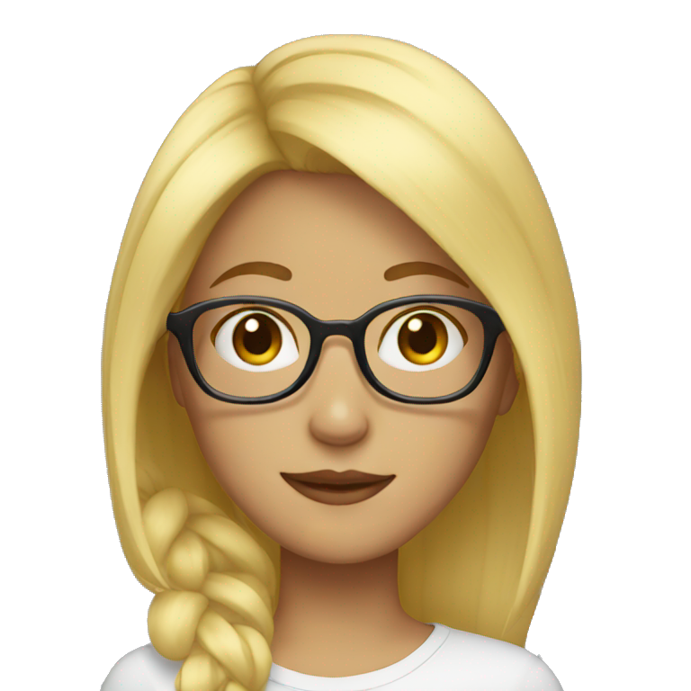 blond girl with glasses emoji