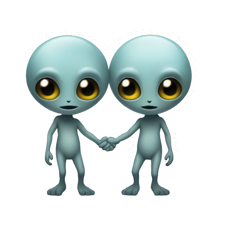 Two aliens holding hands emoji
