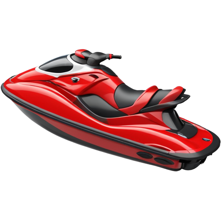 jet ski (red black and white) on the sea Sticker
