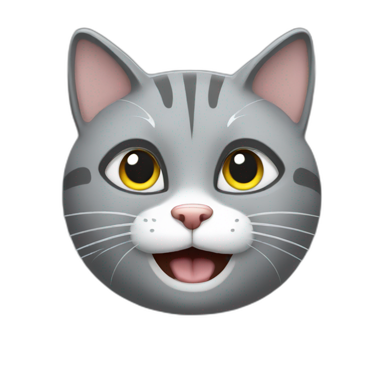 Hungry grey cat emoji
