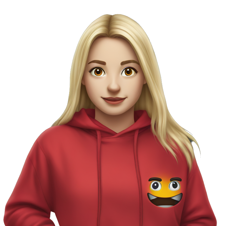 blonde girl in red hoodie emoji