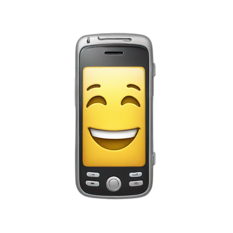 Cellphone smiling emoji
