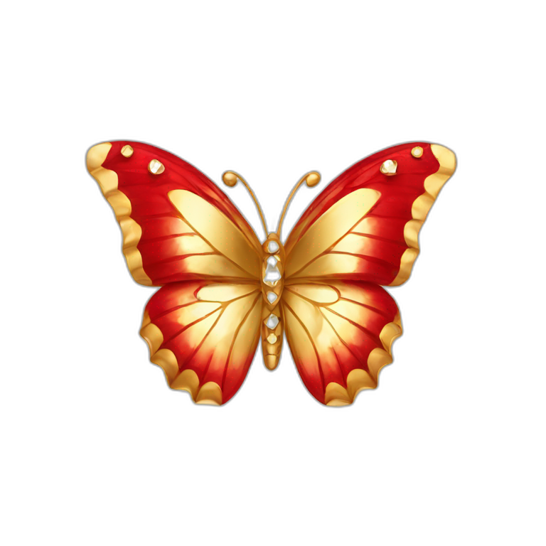 Red diamond gold butterfly emoji