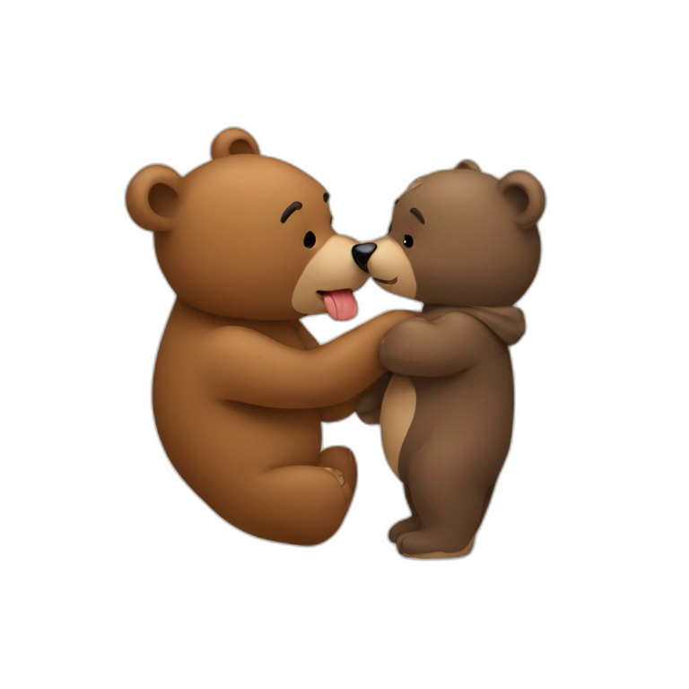 A bear kisses a bear  emoji