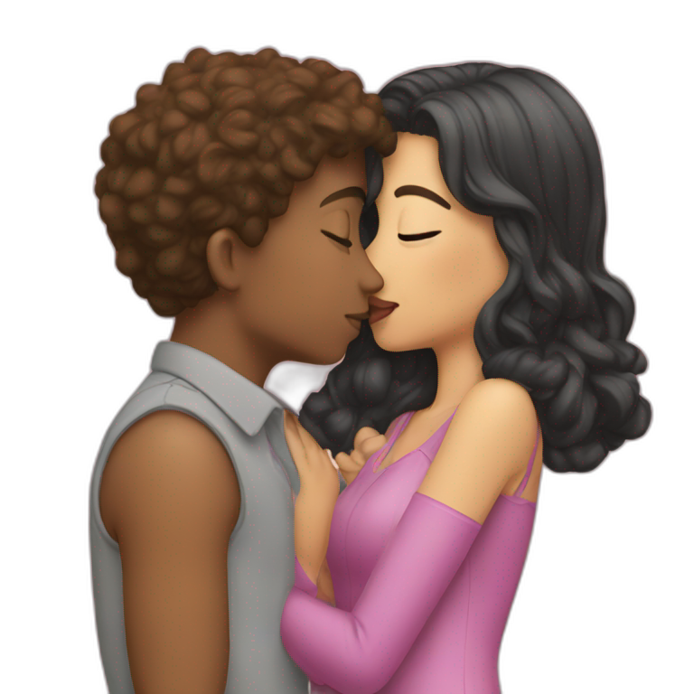 girl kiss a boy emoji
