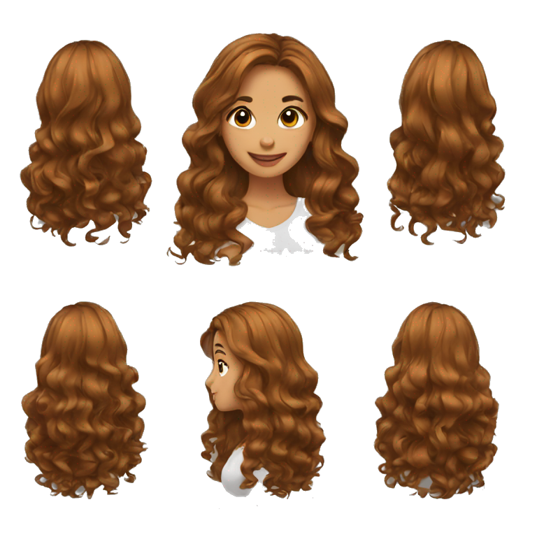 brown long wavy hair emoji