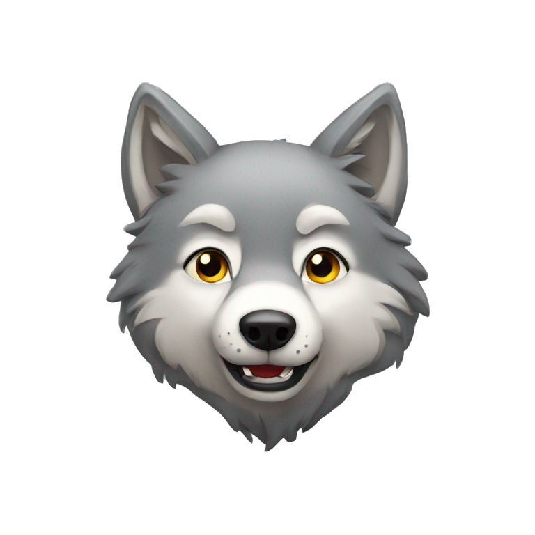 lonely wolf happy emoji