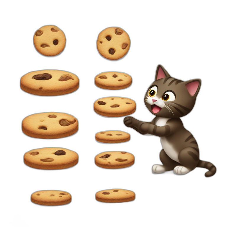 cat eating cookies emoji AI Emoji Generator