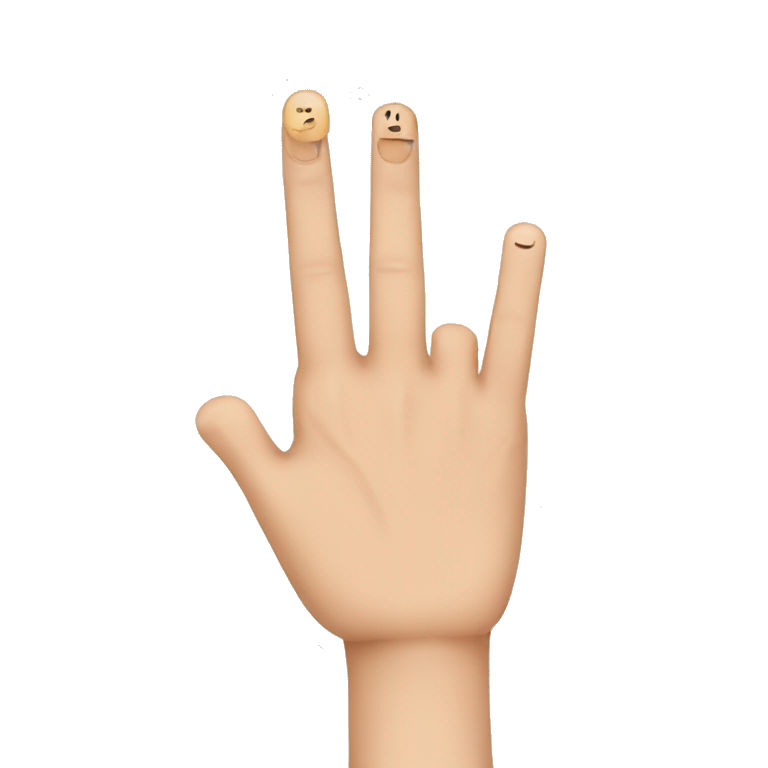 middle finger and ring finger together  emoji