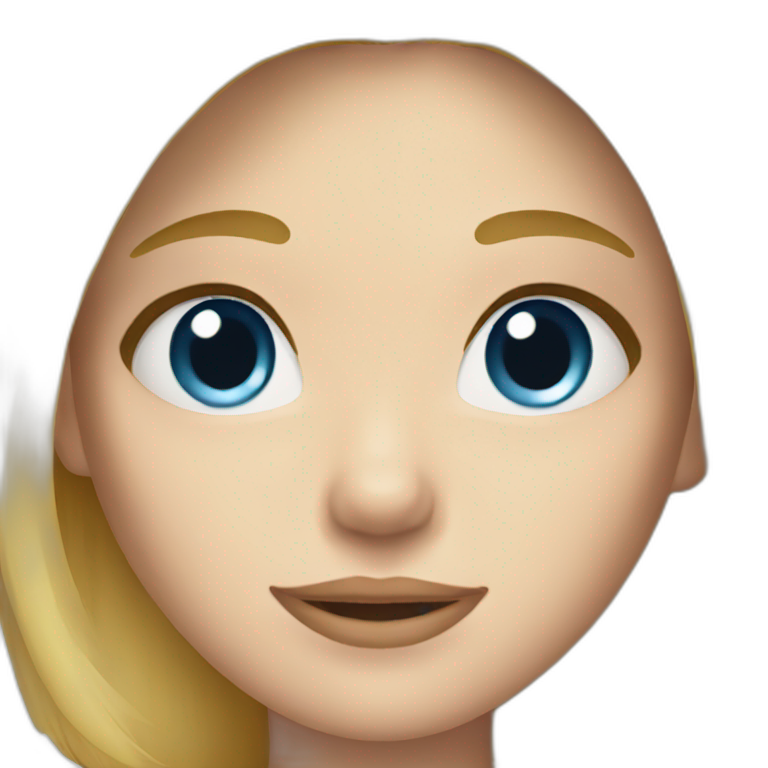 Girl with blond hair and blue eyes emoji