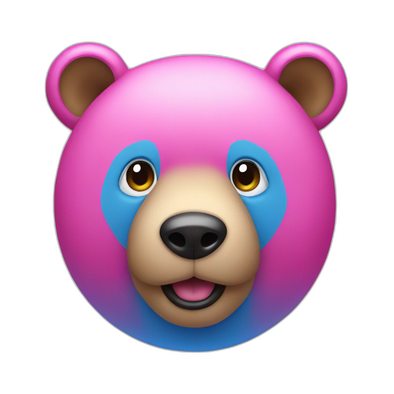 bear-with-pink-and-blue-face emoji
