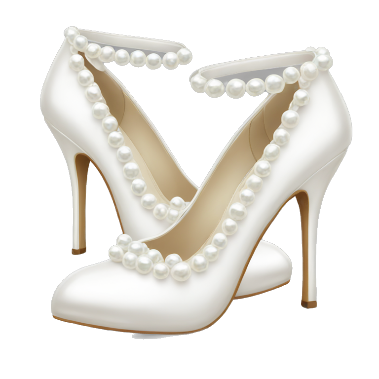 White pearl studded heels emoji AI Emoji Generator