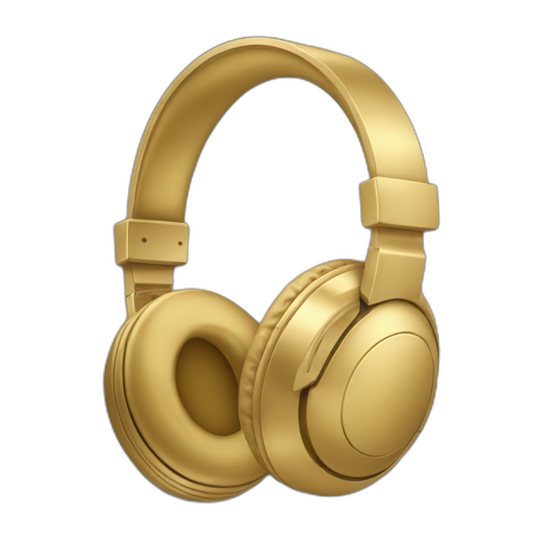 wireless all gold headphones icon style emoji